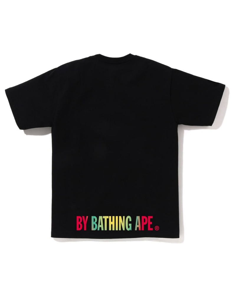 T Shirts Bape Gradation On Ape Face STA Noir Homme | MKU-33423154